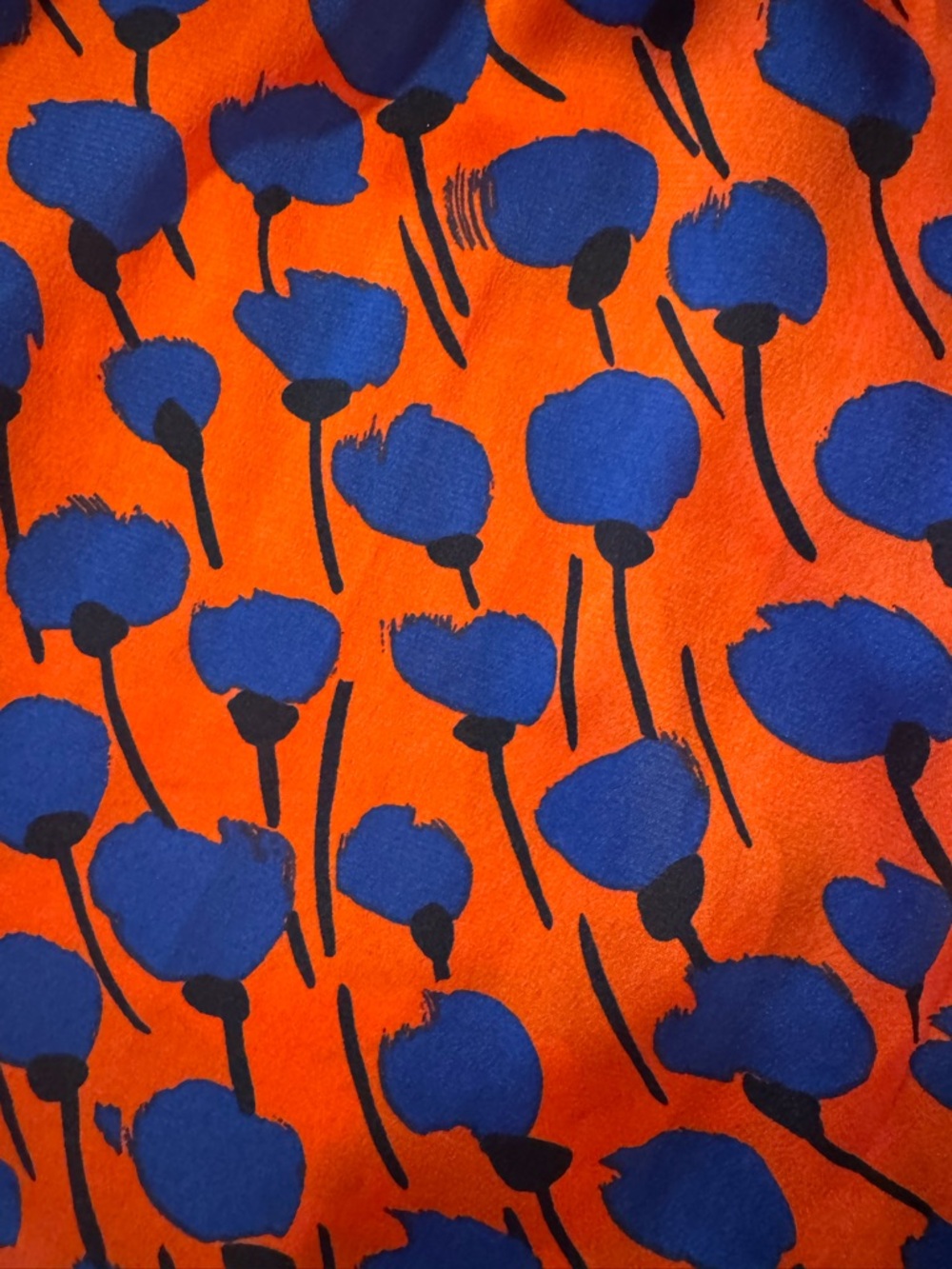 Kate Spade Orange and Blue Floral Midi Belted Dress - New York Seascape - Picture 9 of 10